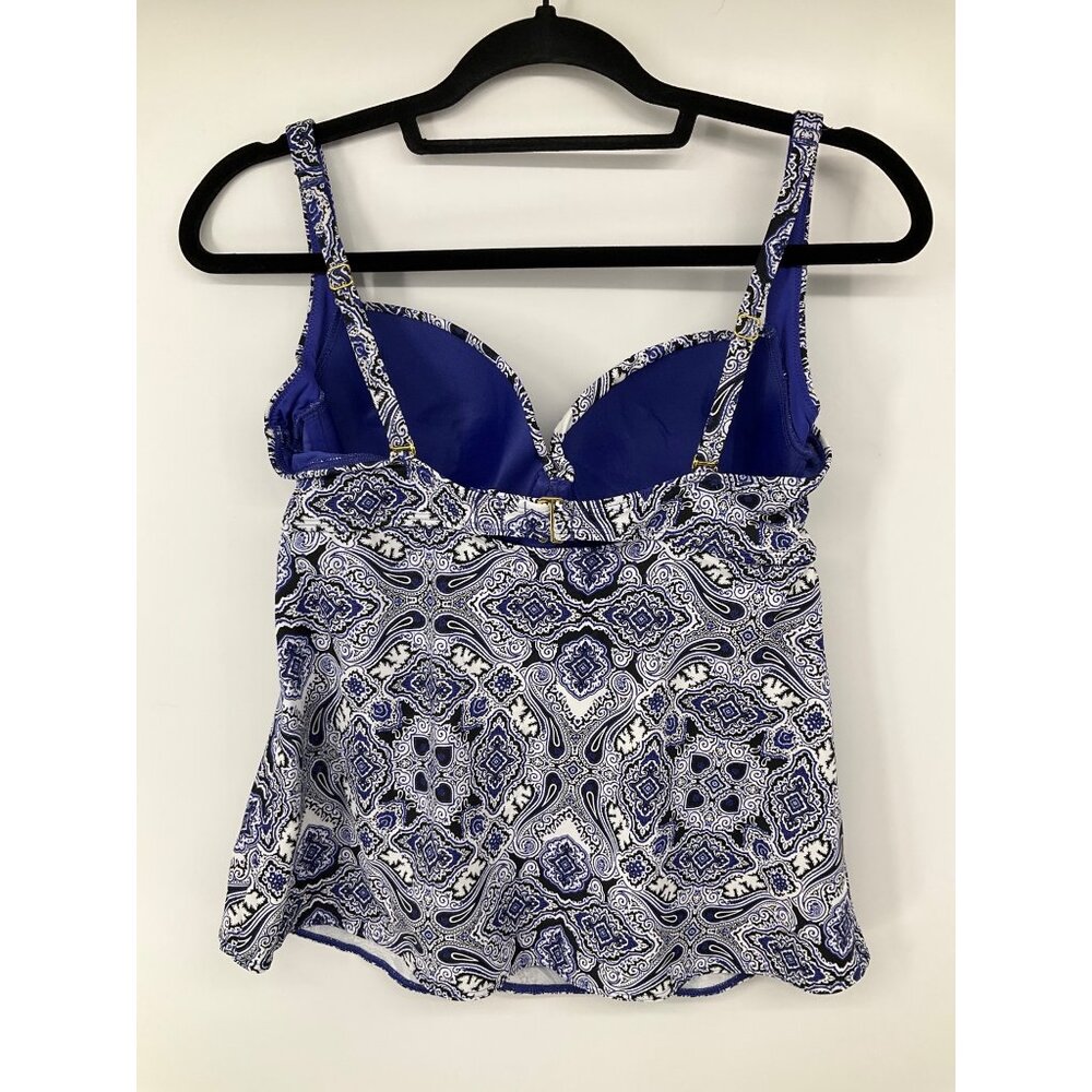 SOMA size 36C NEW Blue White Paisley Underwire Tankini Swimsuit TOP - Picture 5 of 9